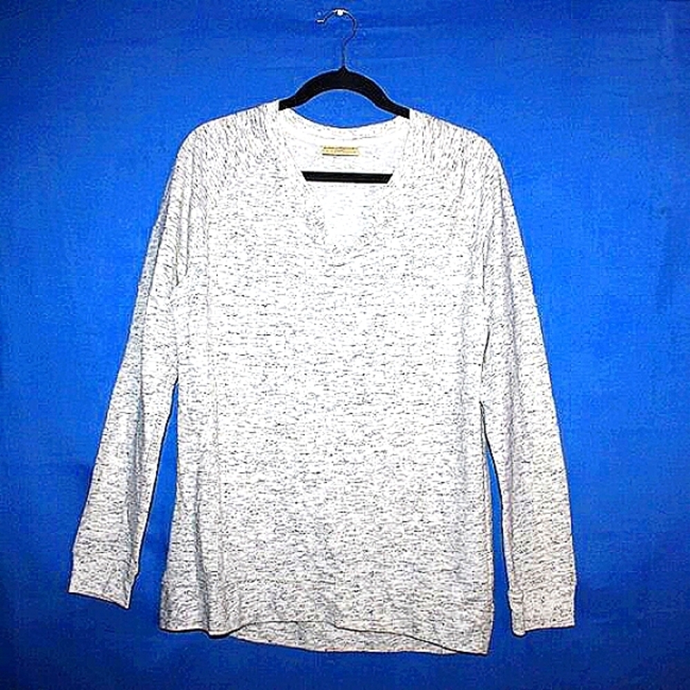 Bobbie Brooks Ladies V-Neck Sweatshirt Gray Large